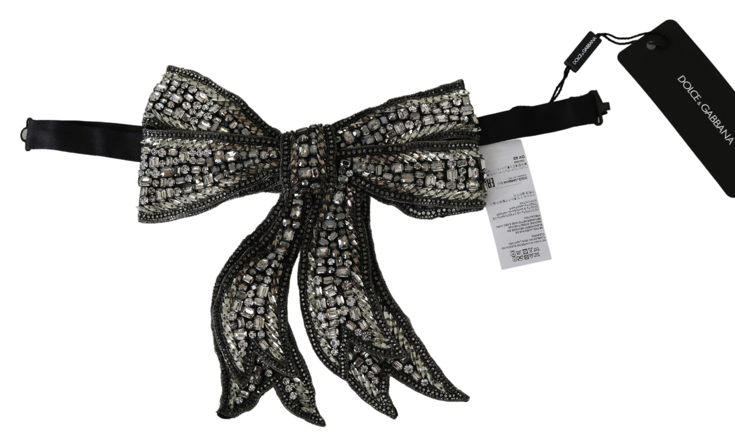 Dolce & Gabbana Élégant nœud papillon en soie argentée