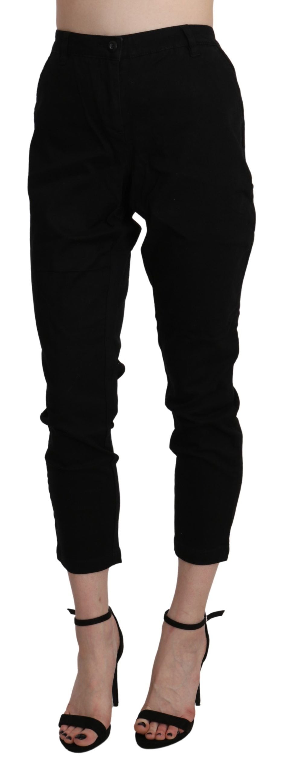 Jean noir court taille haute Eight Chic