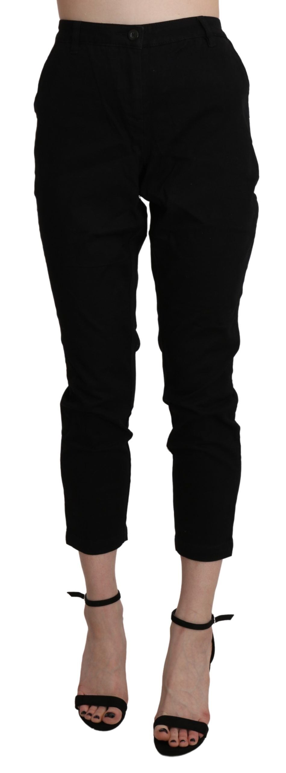 Jean noir court taille haute Eight Chic