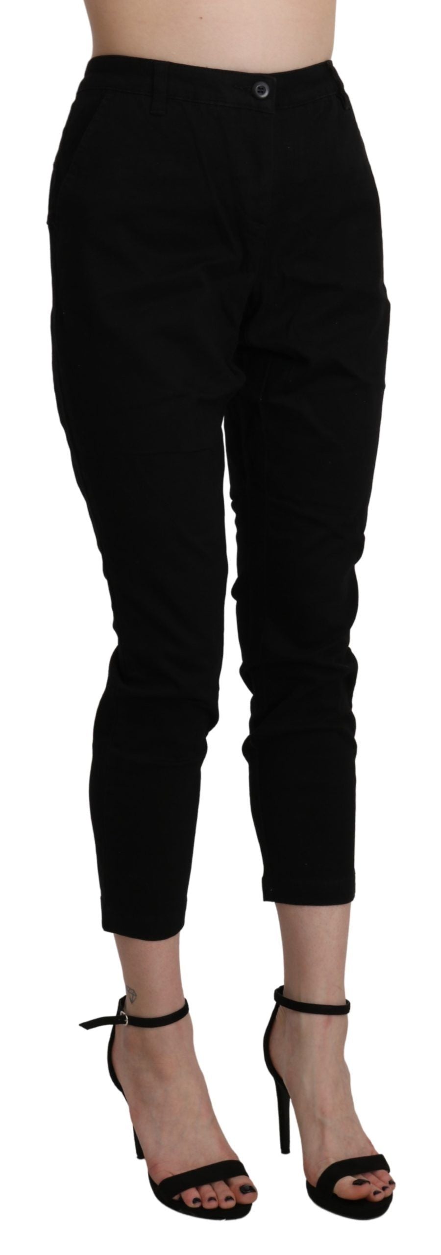 Jean noir court taille haute Eight Chic