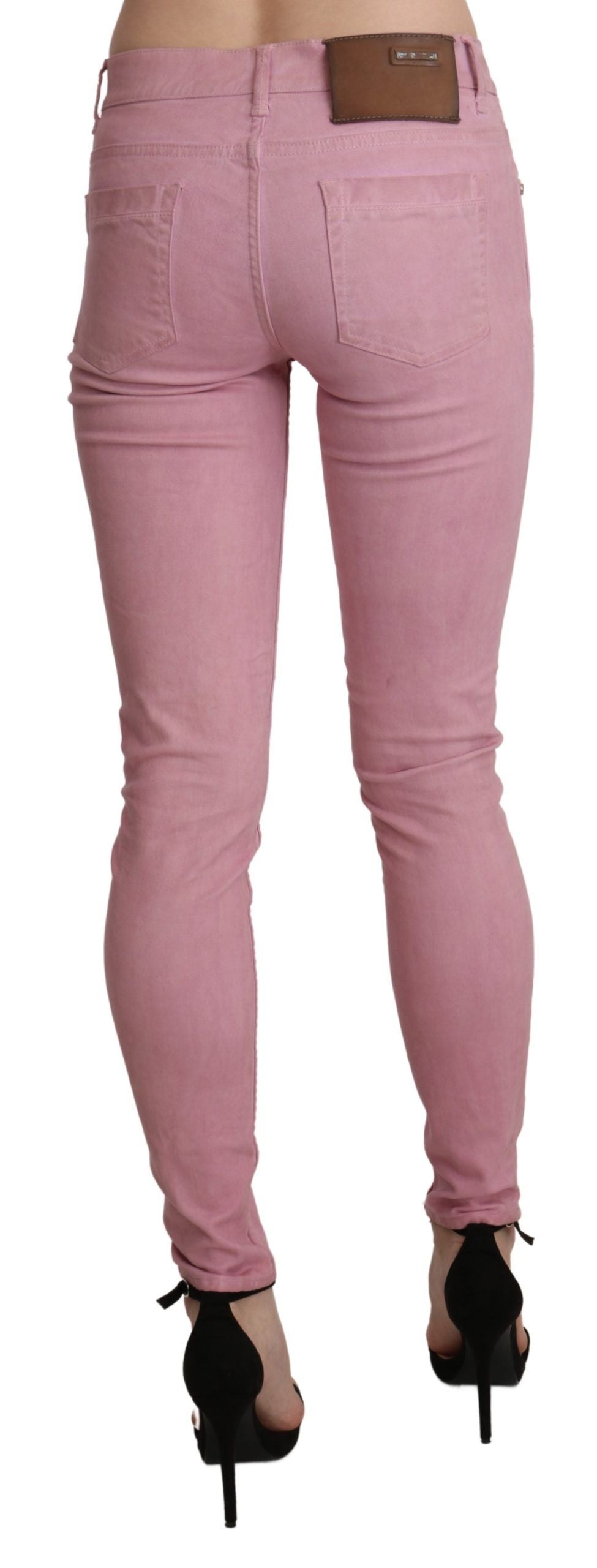 Eight Pink Mid Waist Skinny Stretch Denim Pant