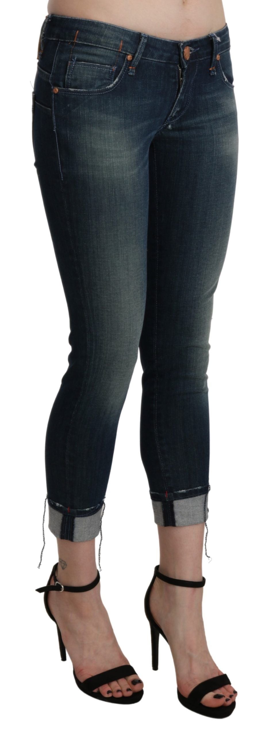 Jean skinny court délavé bleu Eight Chic