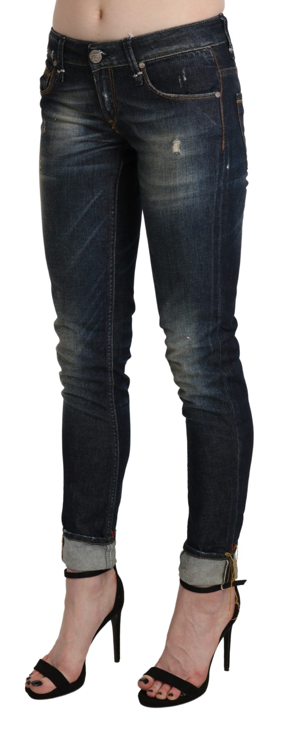 Jean skinny bleu foncé Eight Chic court