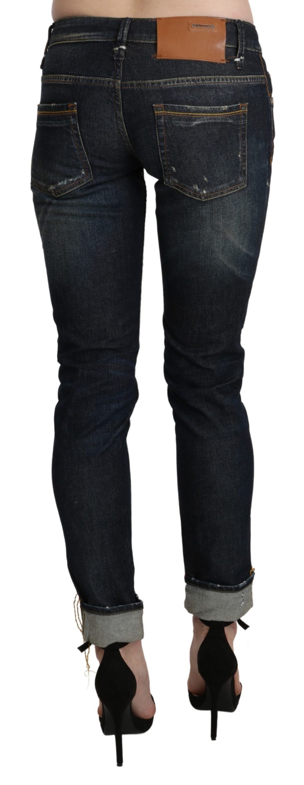Jean skinny bleu foncé Eight Chic court
