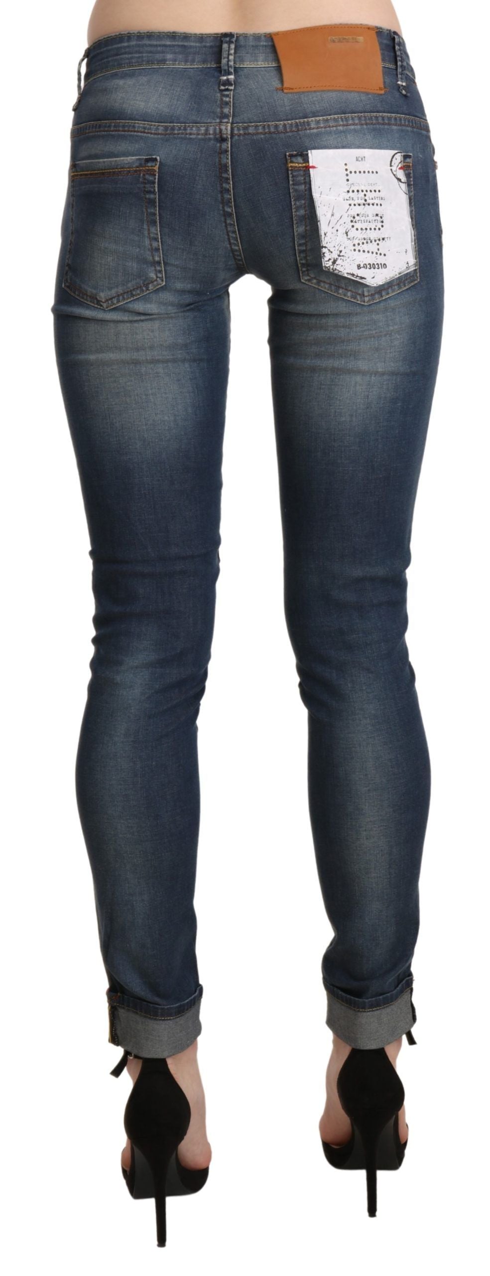 Jean skinny court bleu délavé Eight Chic