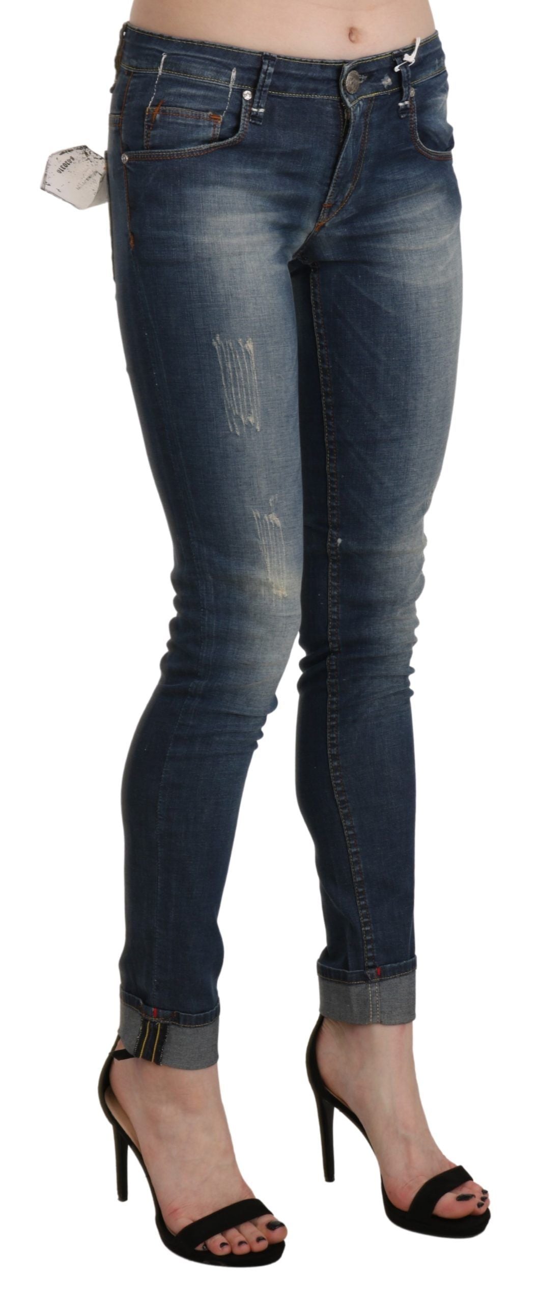 Jean skinny court bleu délavé Eight Chic