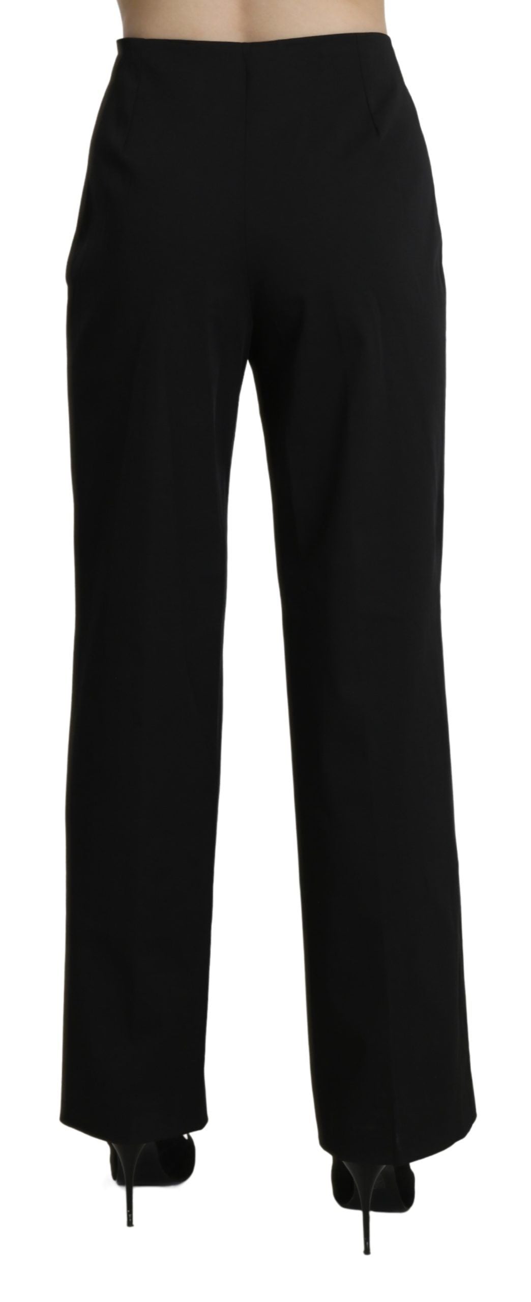 BENCIVENGA Black High Waist Straight Dress Trouser Pants by BENCIVENGA