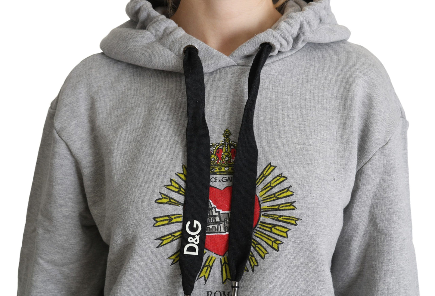Pull à capuche en coton gris exclusif Dolce & Gabbana