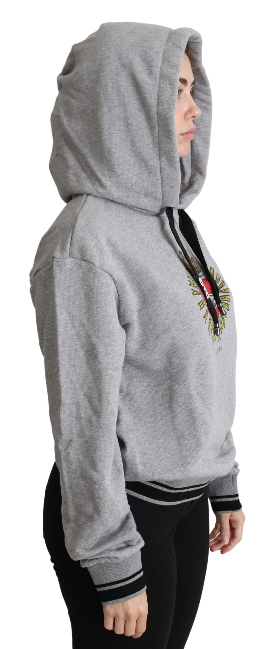 Pull à capuche en coton gris exclusif Dolce & Gabbana