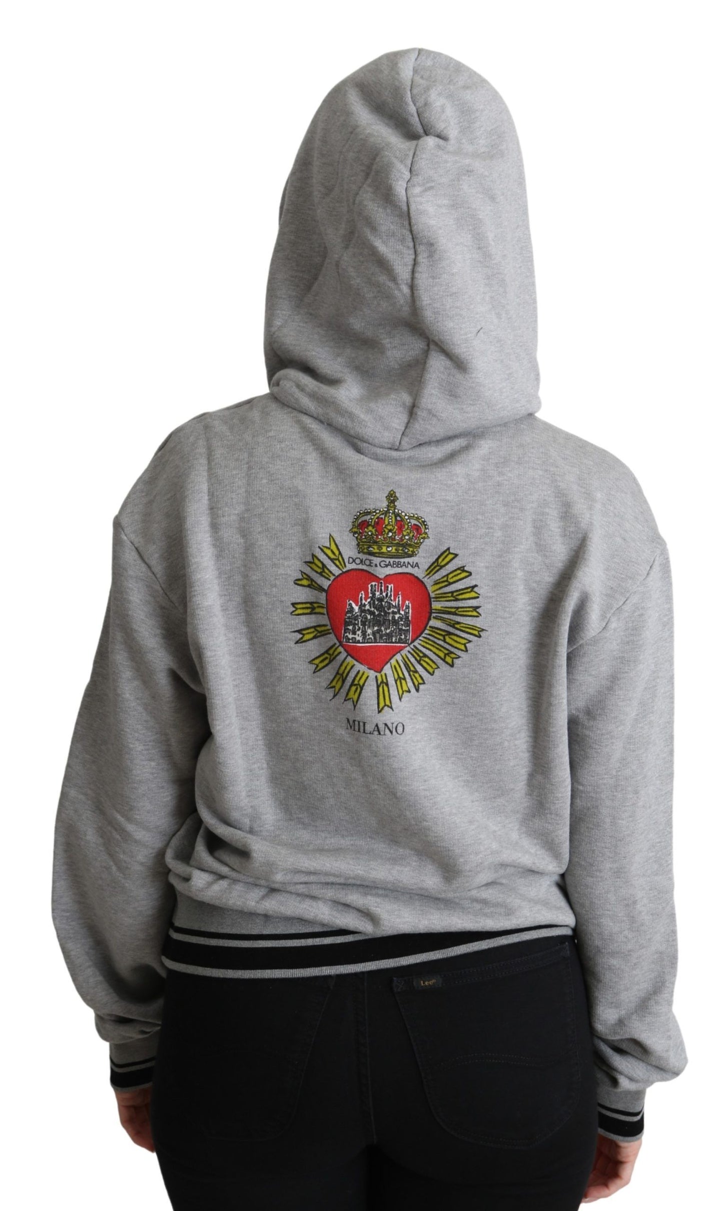 Pull à capuche en coton gris exclusif Dolce & Gabbana