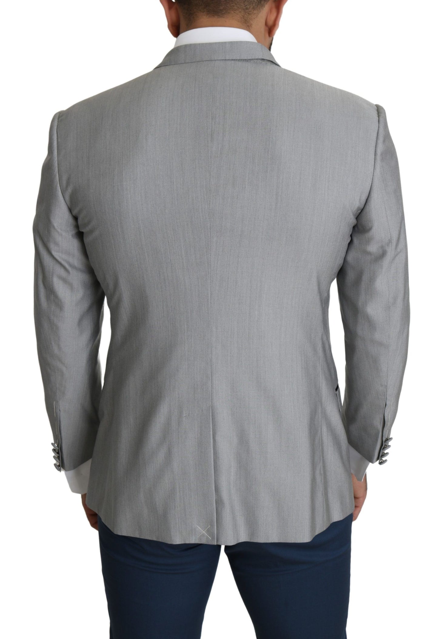 Blazer élégant en soie mélangée gris clair Dolce & Gabbana