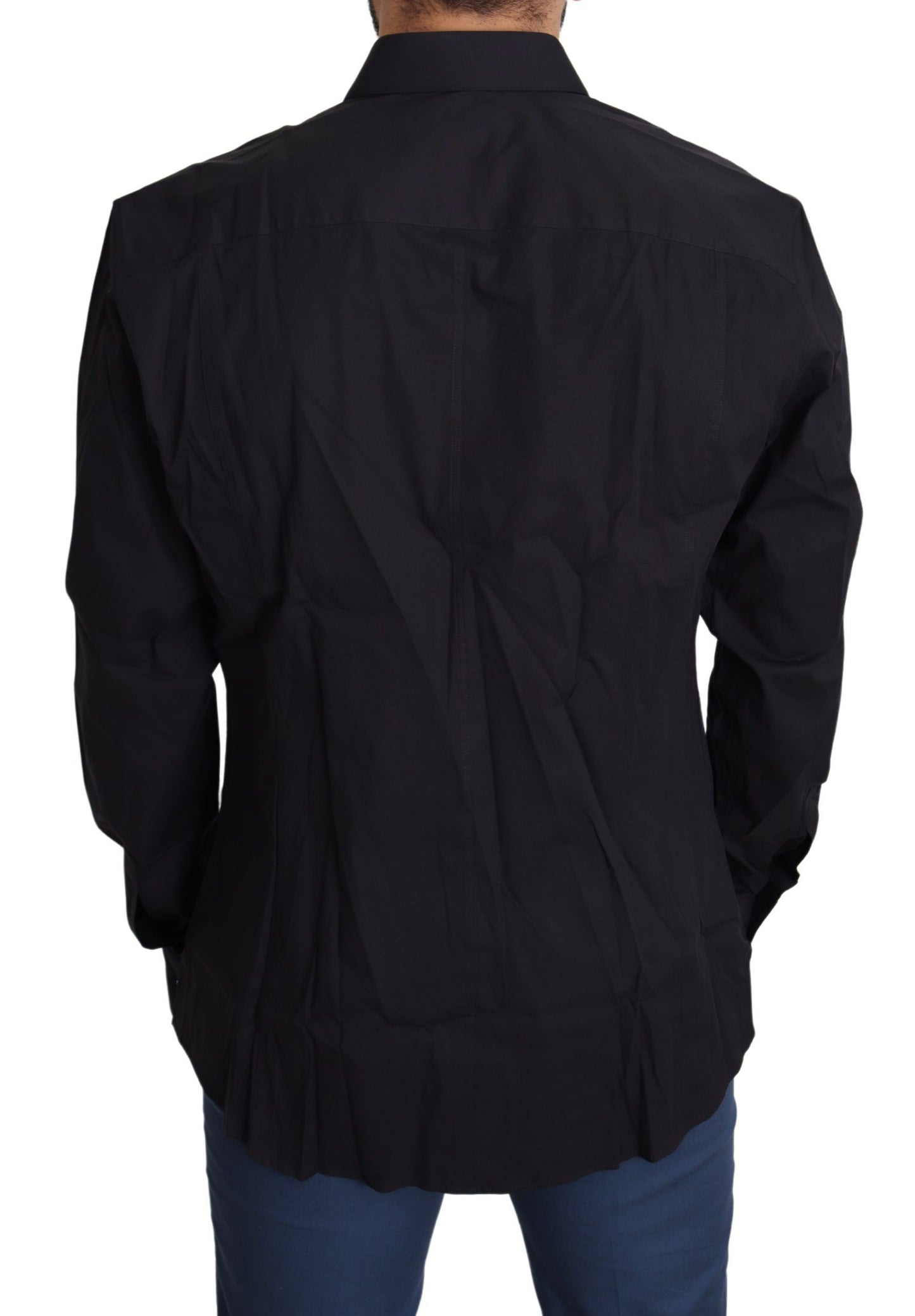 Dolce & Gabbana Black Cotton Stretch Dress SICILIA Shirt by Dolce & Gabbana