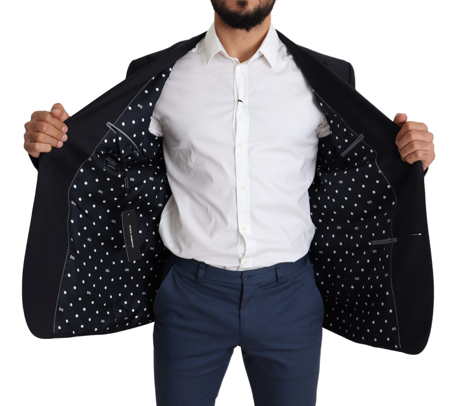 Blazer élégant en laine vierge noire Dolce & Gabbana pour homme