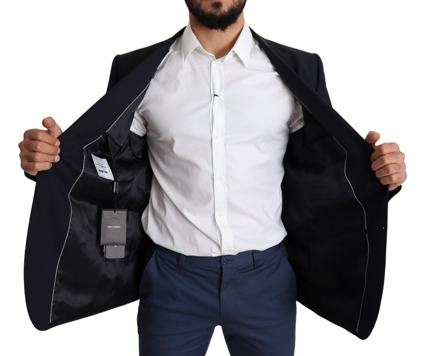 Blazer Martini en laine stretch noire Dolce & Gabbana