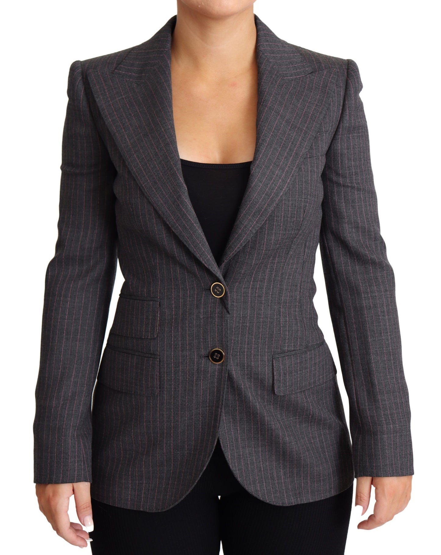 Blazer élégant en laine stretch grise Dolce & Gabbana