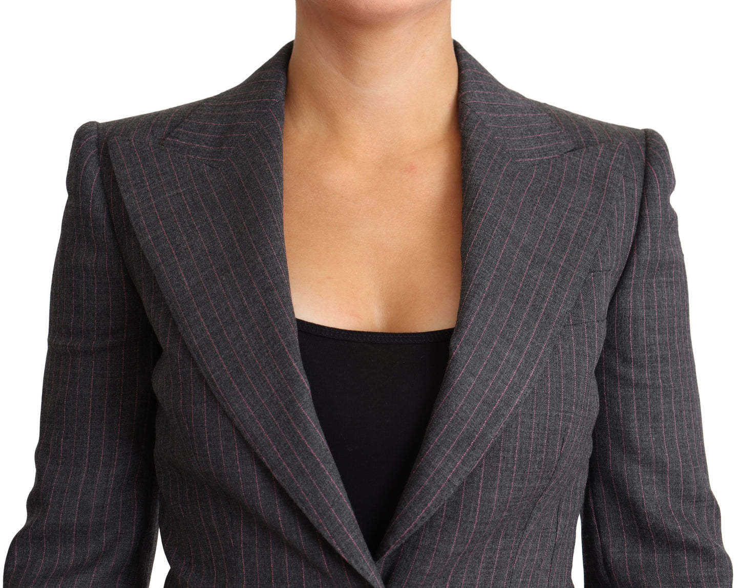 Blazer élégant en laine stretch grise Dolce & Gabbana