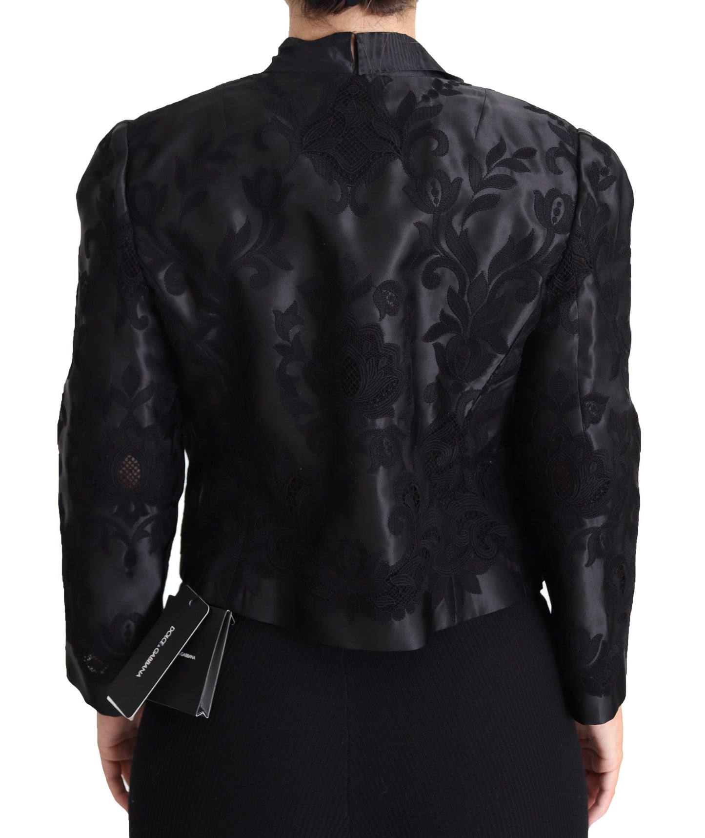 Veste en soie mélangée brodée à motif feuillage Dolce & Gabbana