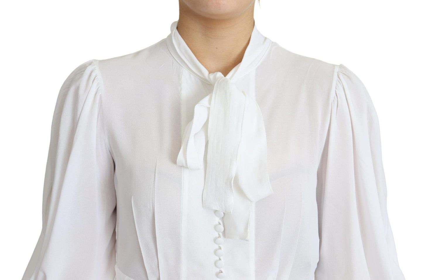 Chemisier élégant en viscose blanc neige Dolce & Gabbana