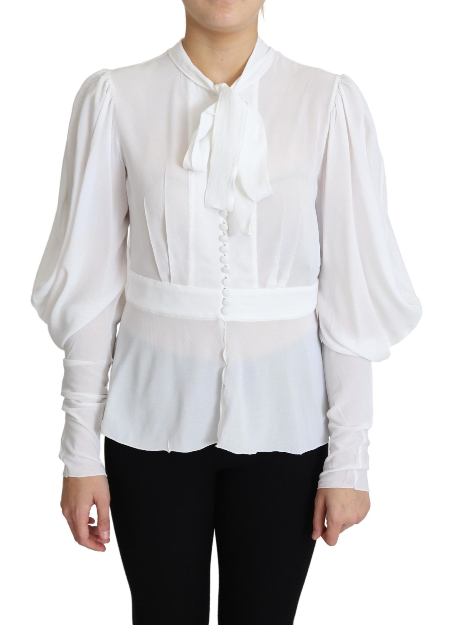 Chemisier élégant en viscose blanc neige Dolce & Gabbana