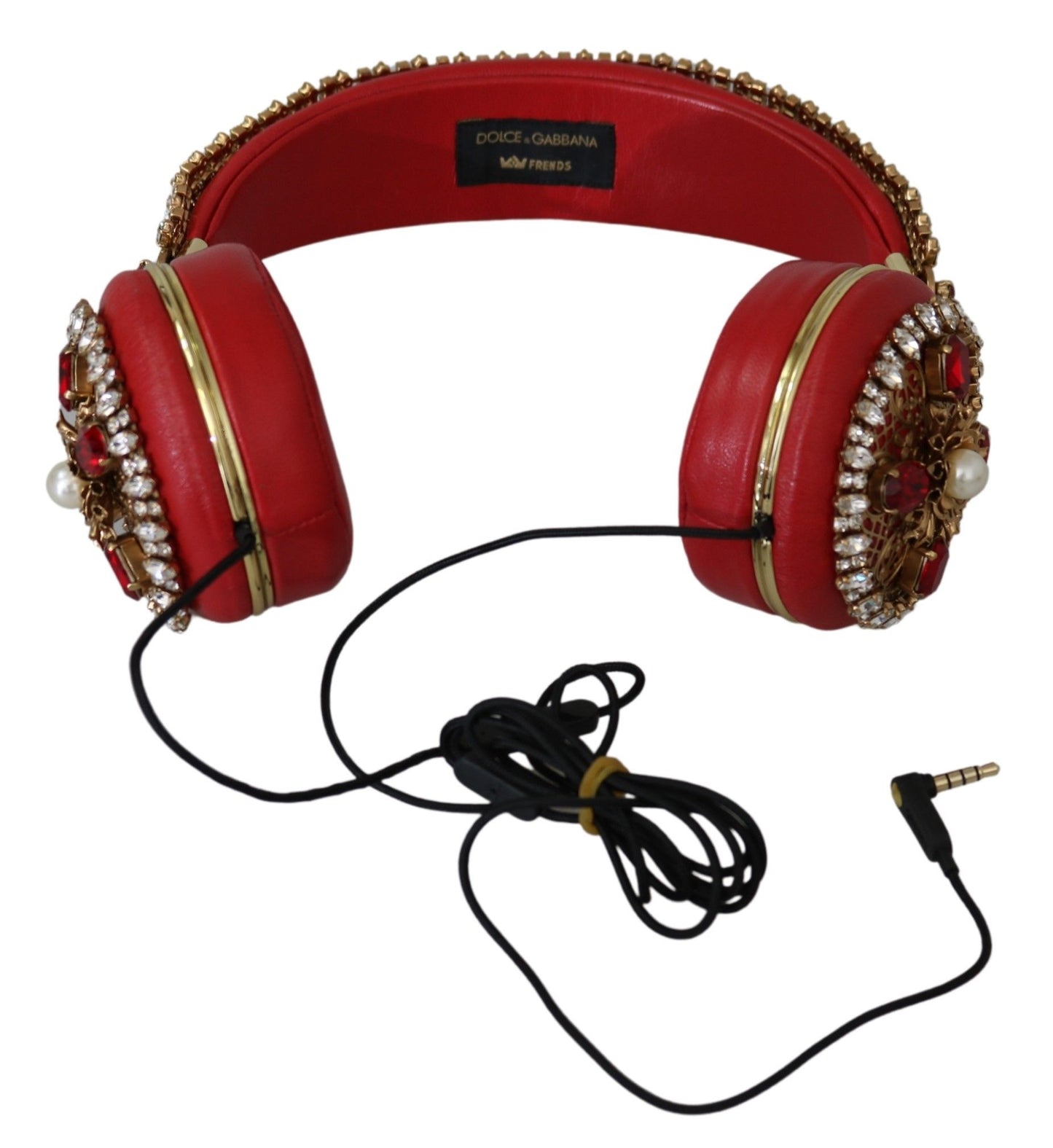Casque audio Dolce & Gabbana en cuir cristal rouge exquis