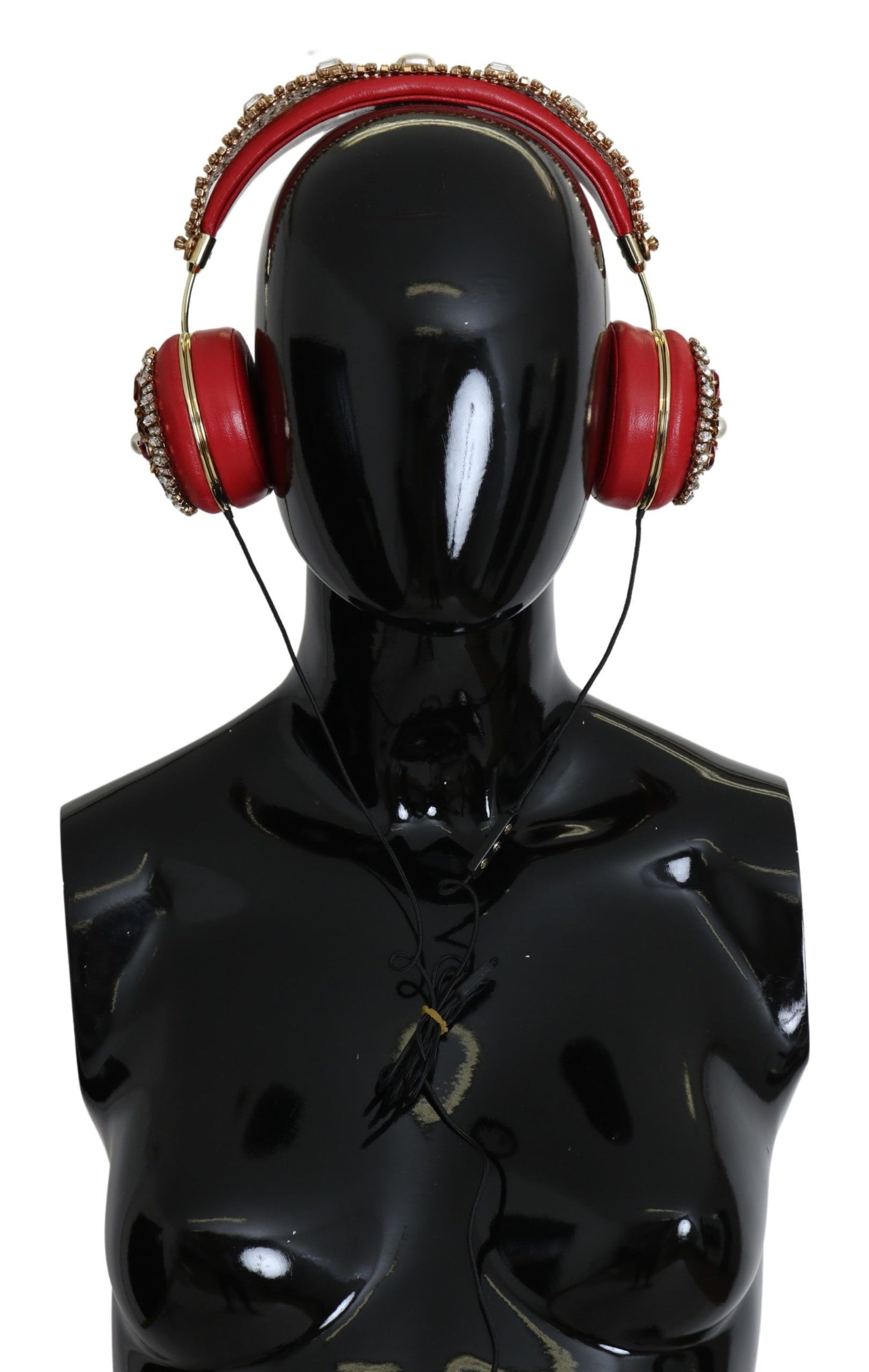 Casque audio Dolce & Gabbana en cuir cristal rouge exquis