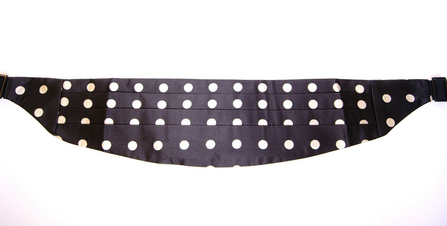Dolce & Gabbana Élégante ceinture en soie noire à pois