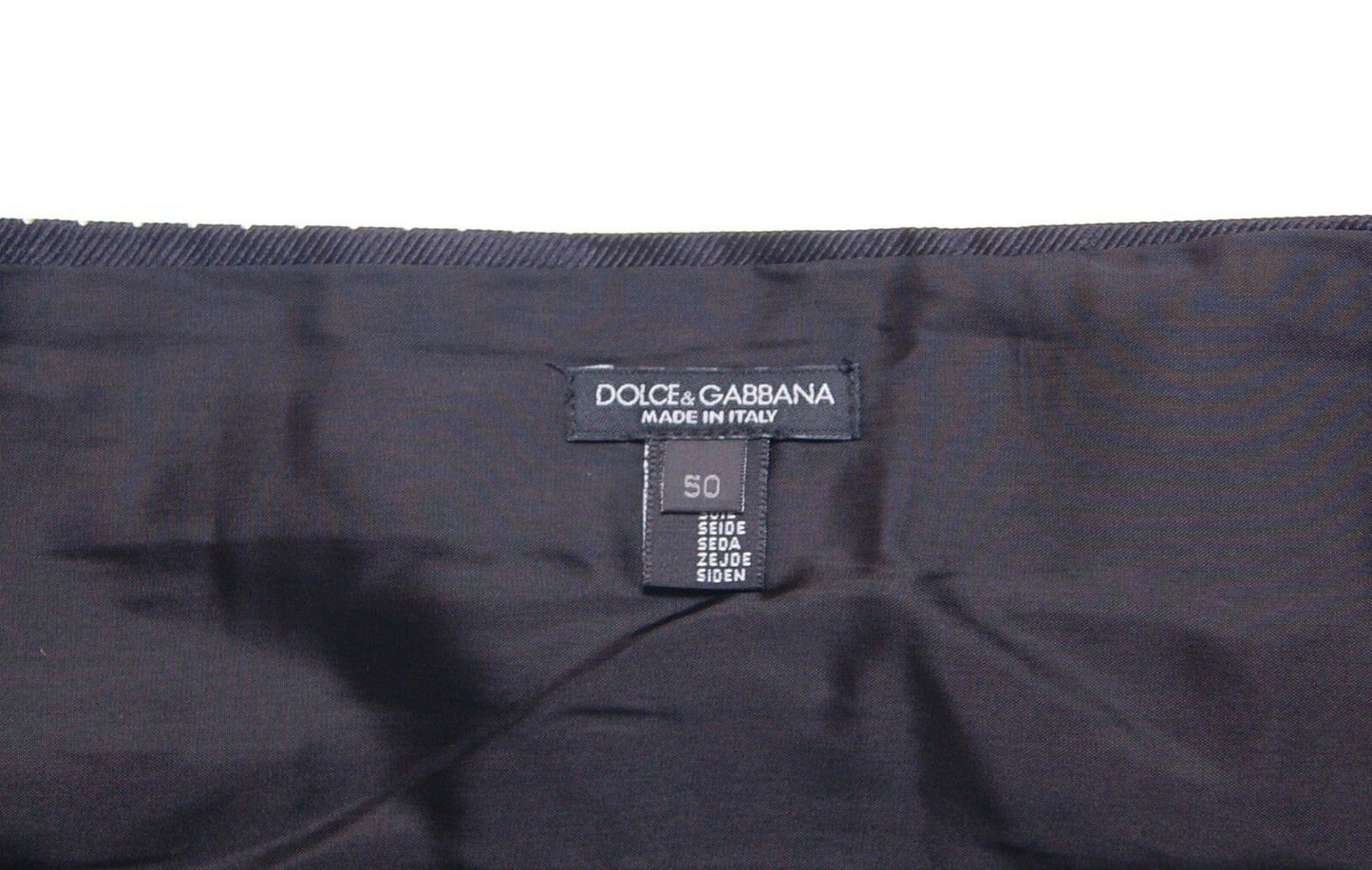 Dolce & Gabbana Élégante ceinture de smoking en soie noire à pois