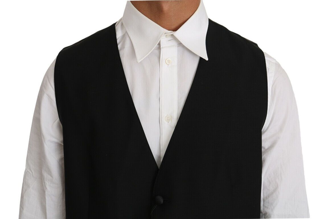Dolce & Gabbana élégant cardigan noir en laine mélangée