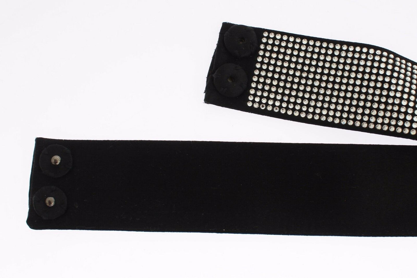 Ceinture en soie noire avec nœud en cristal Dolce & Gabbana Élégance