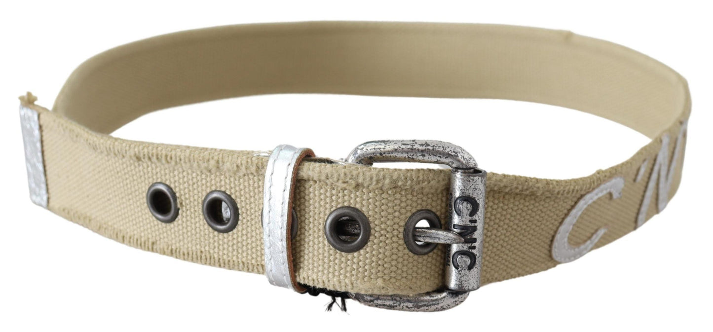 Costume national élégant en coton beige avec ceinture tendance