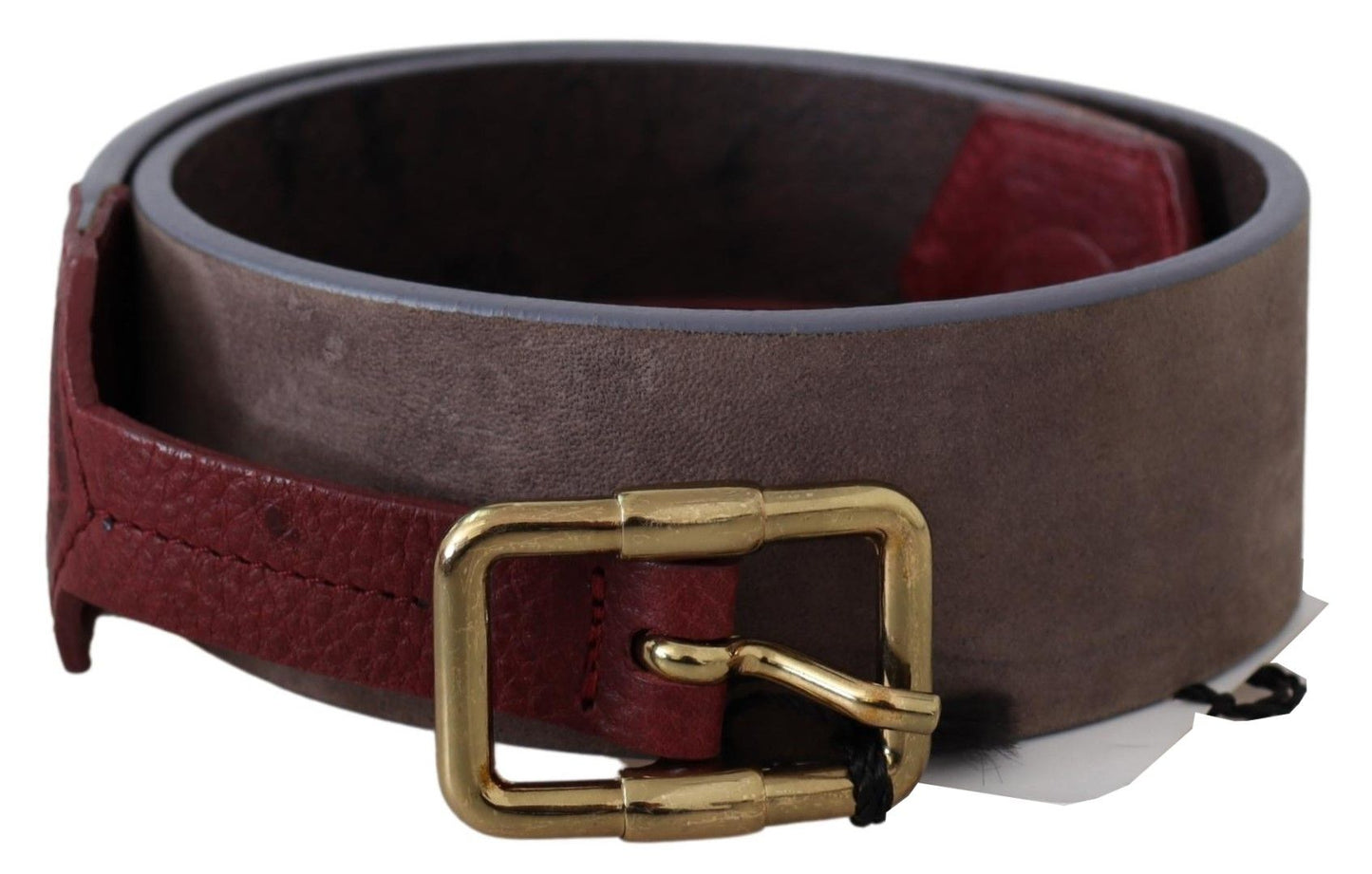 Ceinture élégante en cuir marron GF Ferre avec boucle dorée
