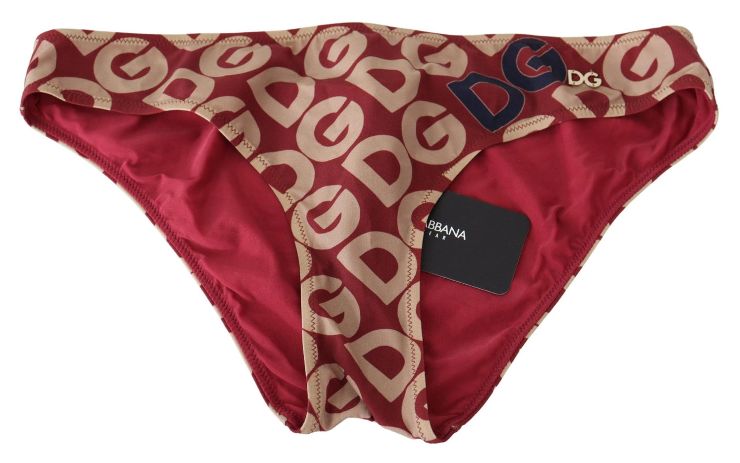 Bas de bikini Dolce & Gabbana Chic à imprimé logo marron beige