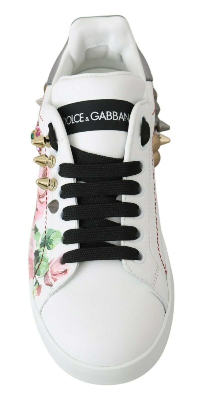 Baskets en cuir ornées de cristaux floraux Dolce & Gabbana