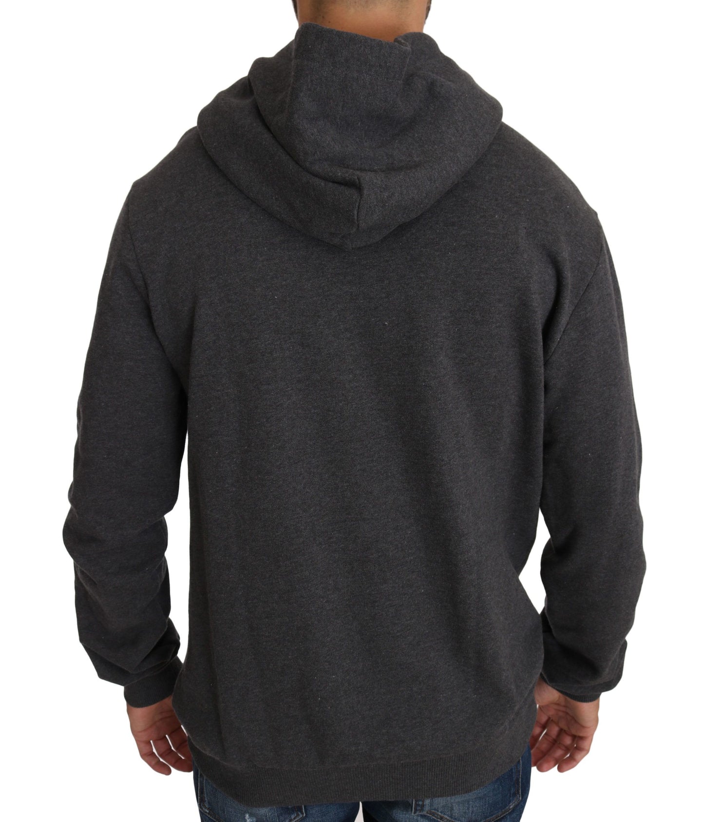 Pull Dolce & Gabbana gris à motif de pistolet en forme de cœur en cristal