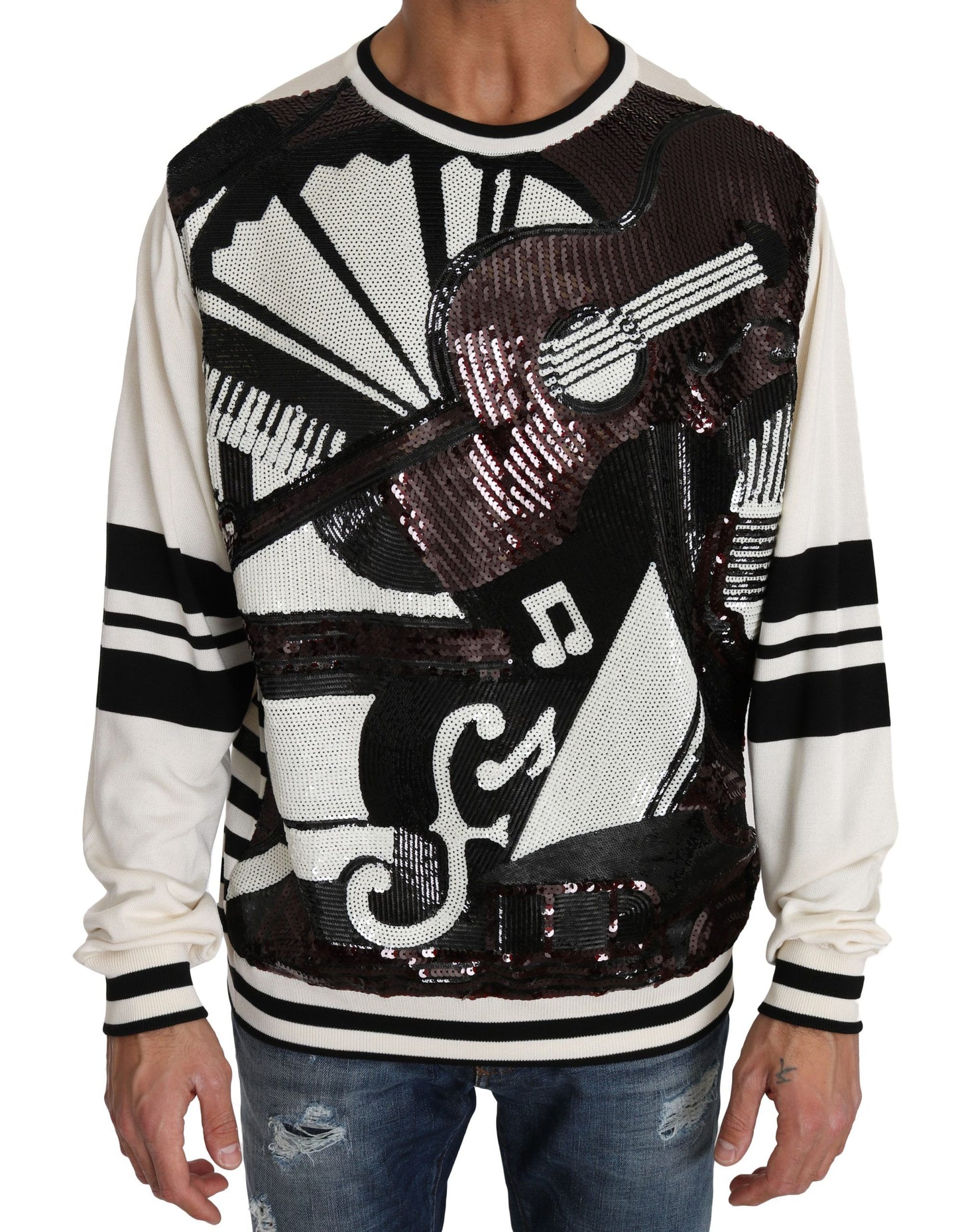 Pull en soie à paillettes Dolce & Gabbana New York Jazz