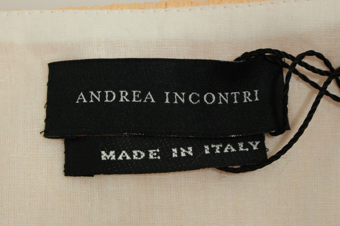 Manteau à manches courtes en mélange de soie rose chic Andrea Incontri