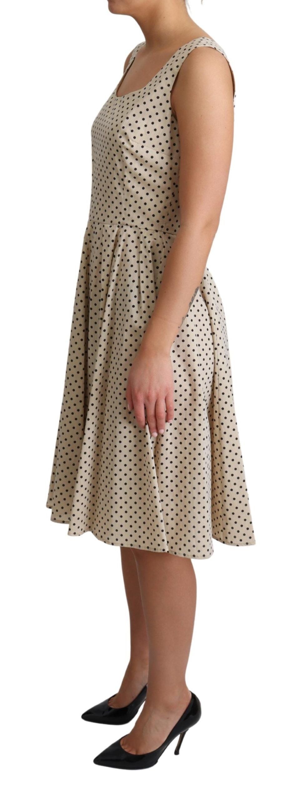 Robe trapèze élégante sans manches à pois Dolce & Gabbana