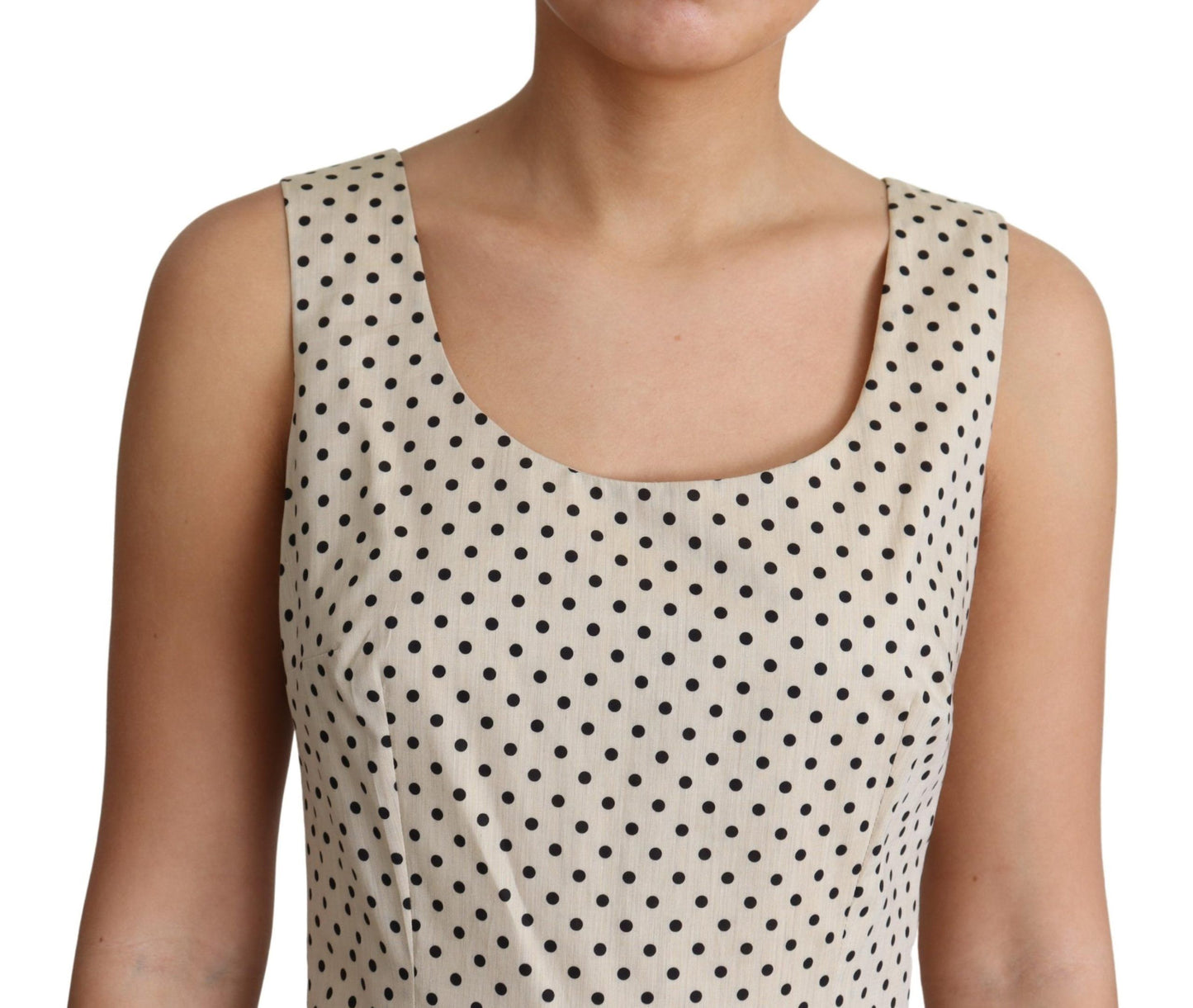 Robe trapèze élégante sans manches à pois Dolce & Gabbana