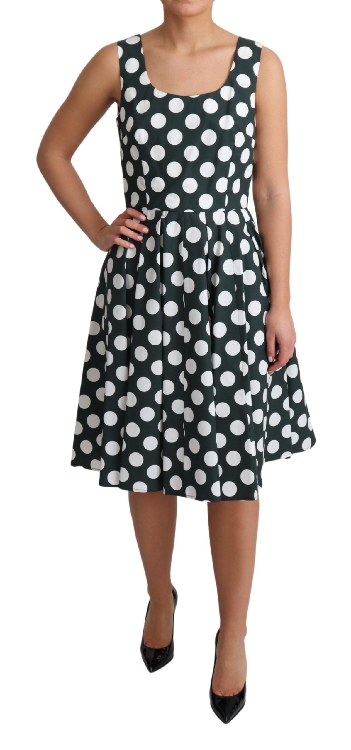 Robe trapèze sans manches à pois chic Dolce & Gabbana