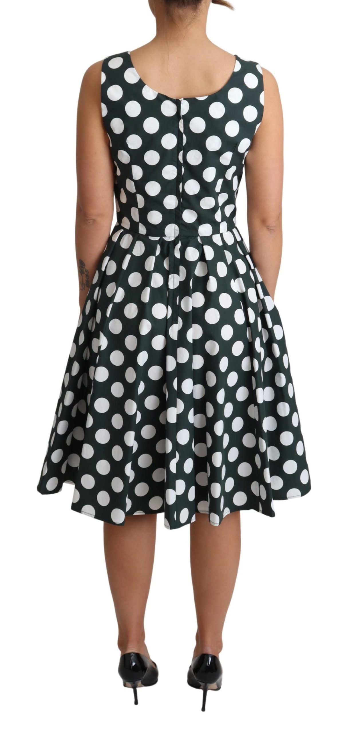 Robe trapèze sans manches à pois chic Dolce & Gabbana
