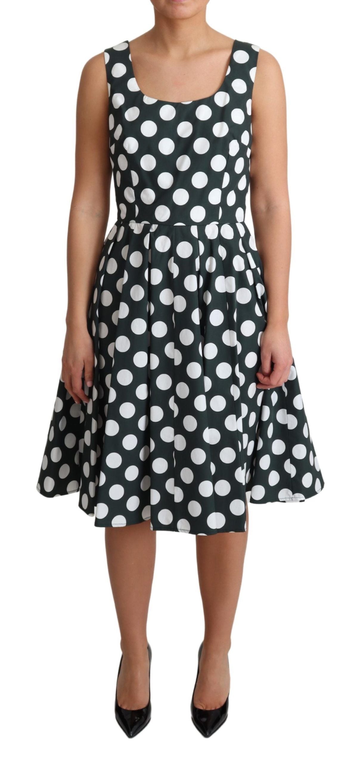 Robe trapèze sans manches à pois chic Dolce & Gabbana