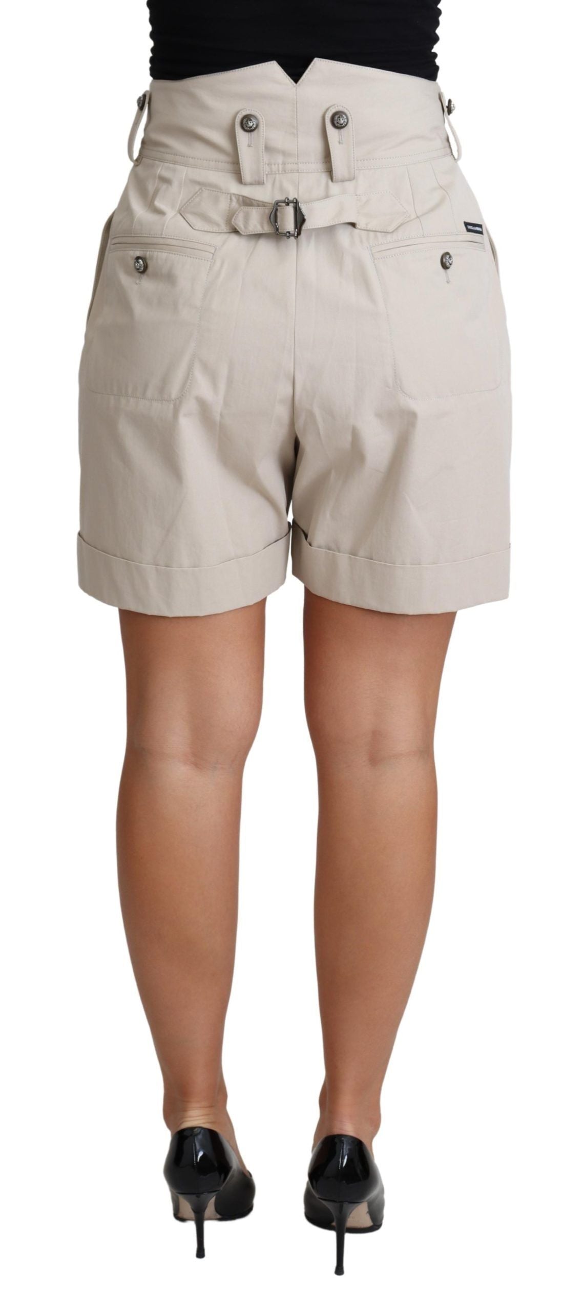 Short plissé taille haute beige chic Dolce & Gabbana