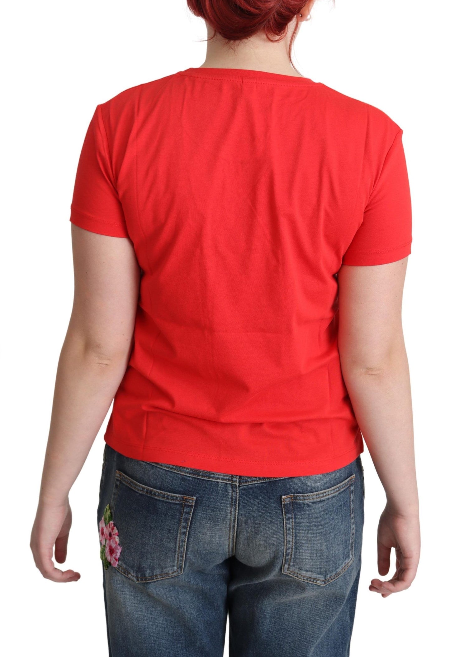 T-shirt en coton rouge graphique Moschino Chic