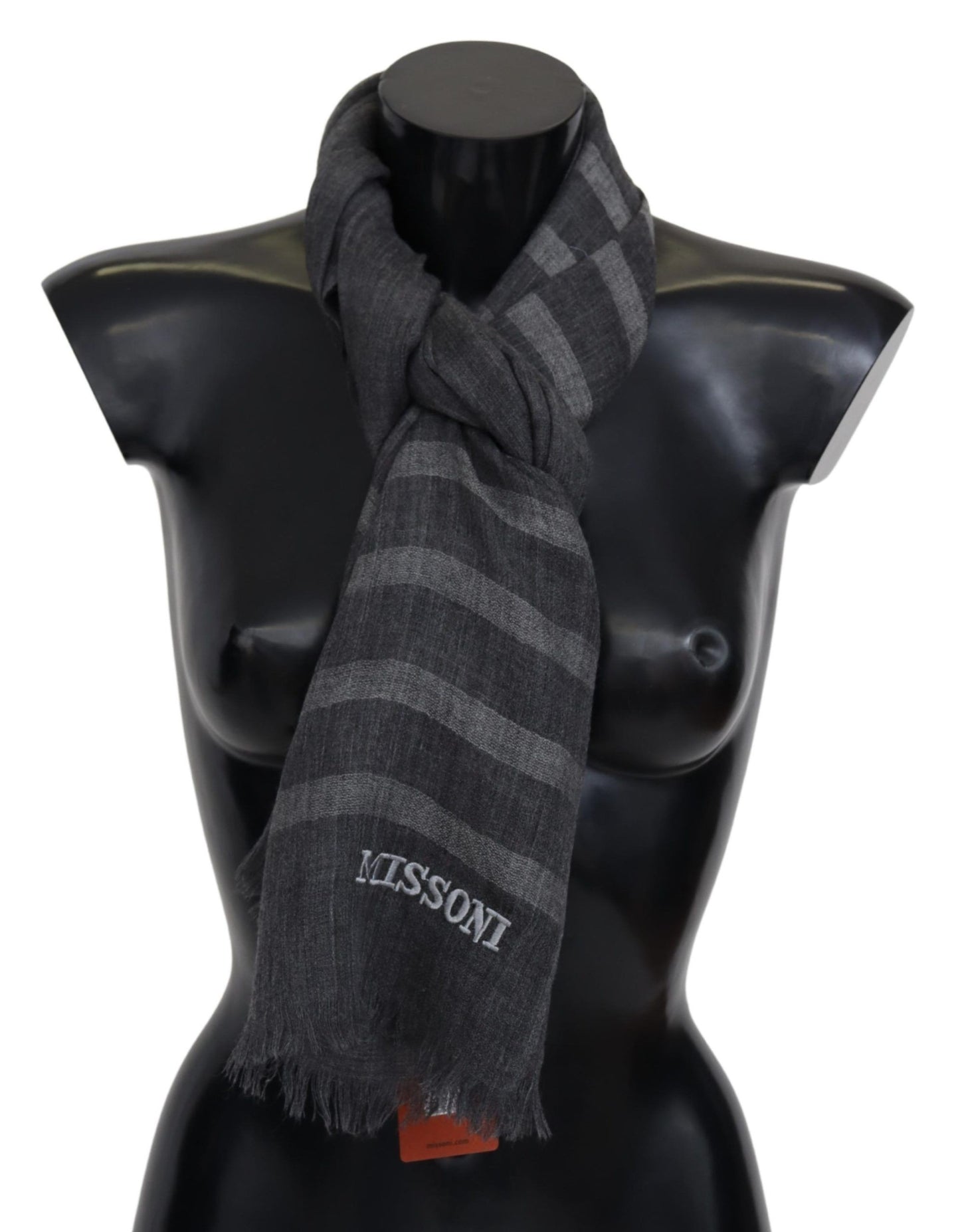 Écharpe unisexe élégante en laine Missoni avec logo brodé