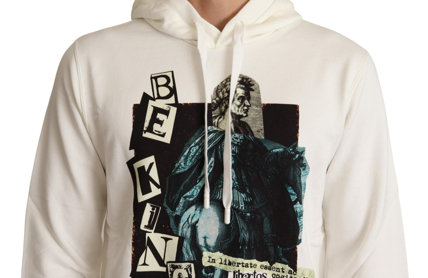 Dolce & Gabbana White King Caesar Cotton Hooded Sweater