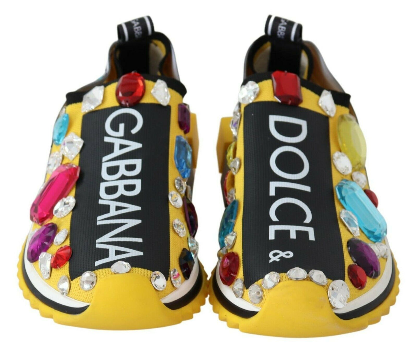 Baskets Sorrento jaunes à ornements Dolce & Gabbana