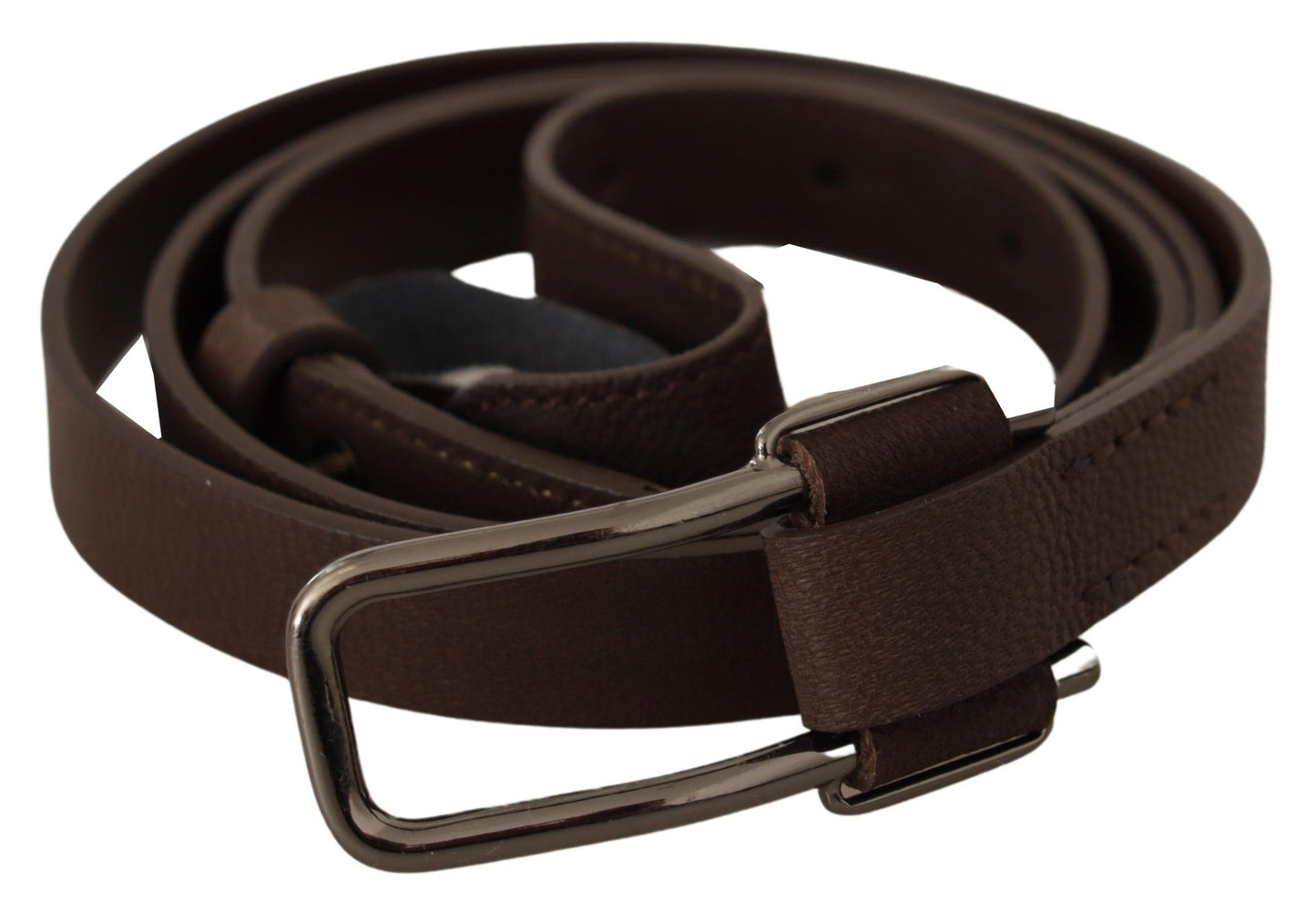 Ceinture élégante marron avec boucle argentée pour costume national