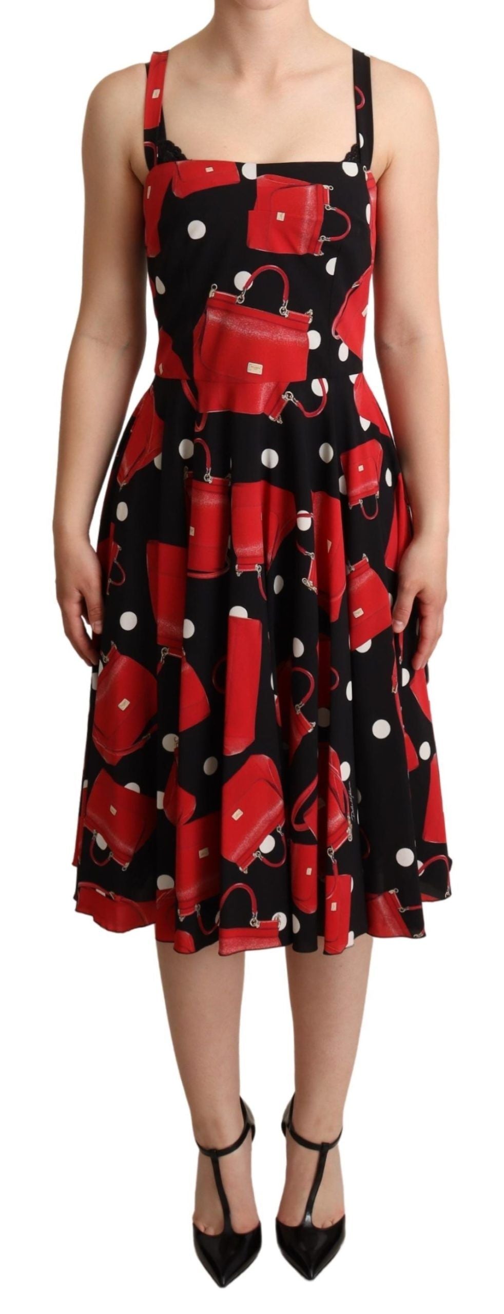 Robe midi sans manches à imprimé sac sicilien Dolce & Gabbana