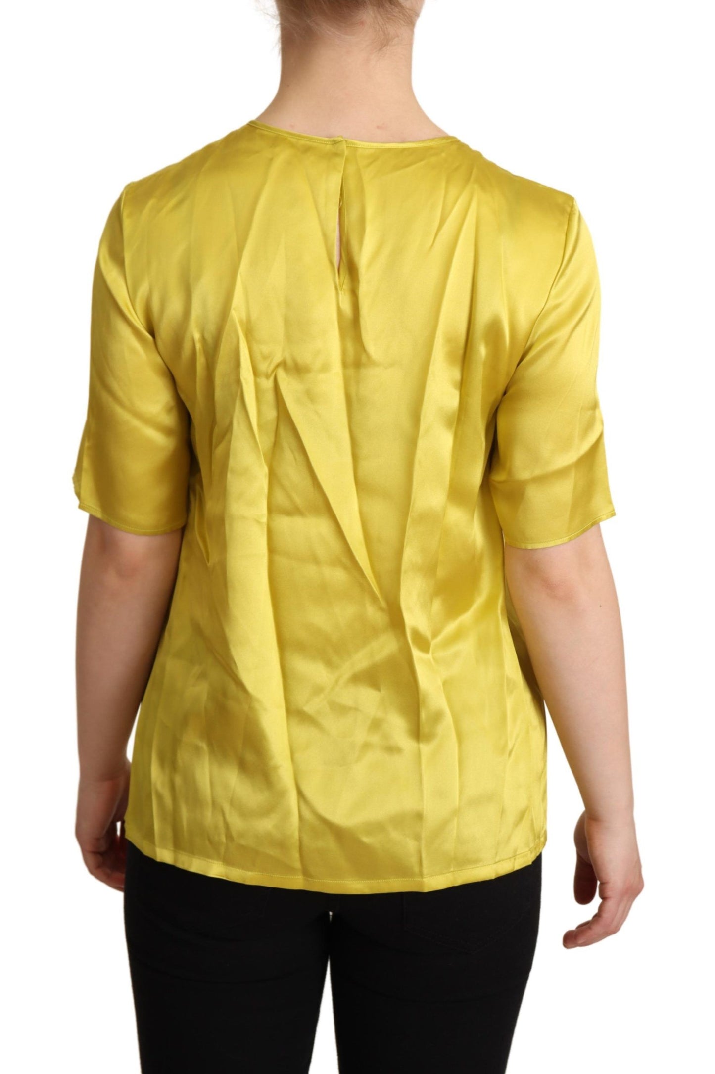 Chemisier élégant à manches courtes en soie Dolce & Gabbana - Jaune