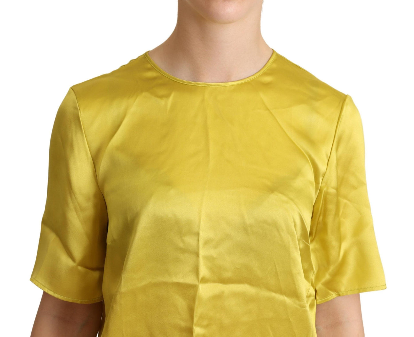 Chemisier élégant à manches courtes en soie Dolce & Gabbana - Jaune